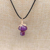 Winding Small Mushroom Natural Stone Necklace