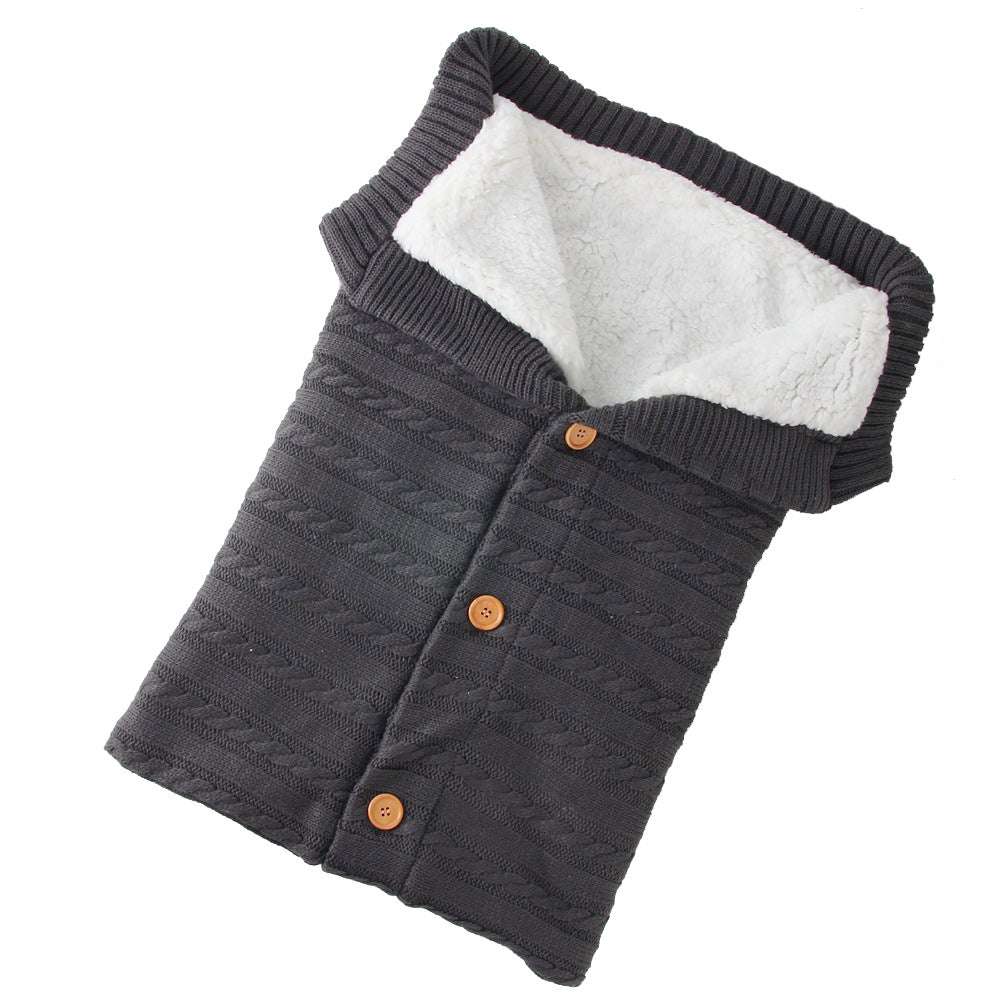 Baby Thickened Plus Velvet Warm Soft Newborn Baby Wrap Blankets Baby Sleeping Bag - Minihomy