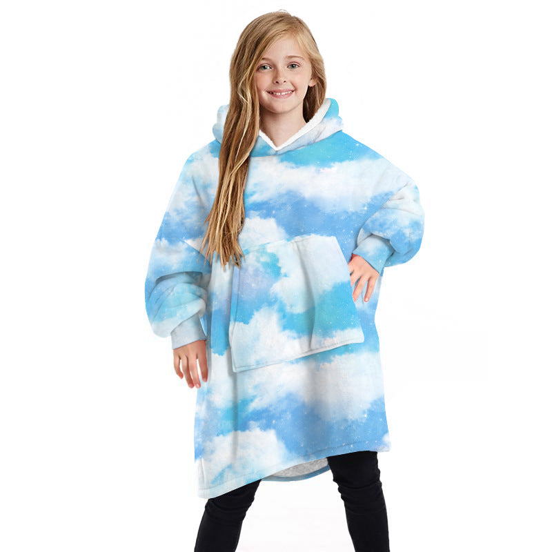 Children's Winter Home Blanket Double-sided Hoodie Pijamas - Minihomy