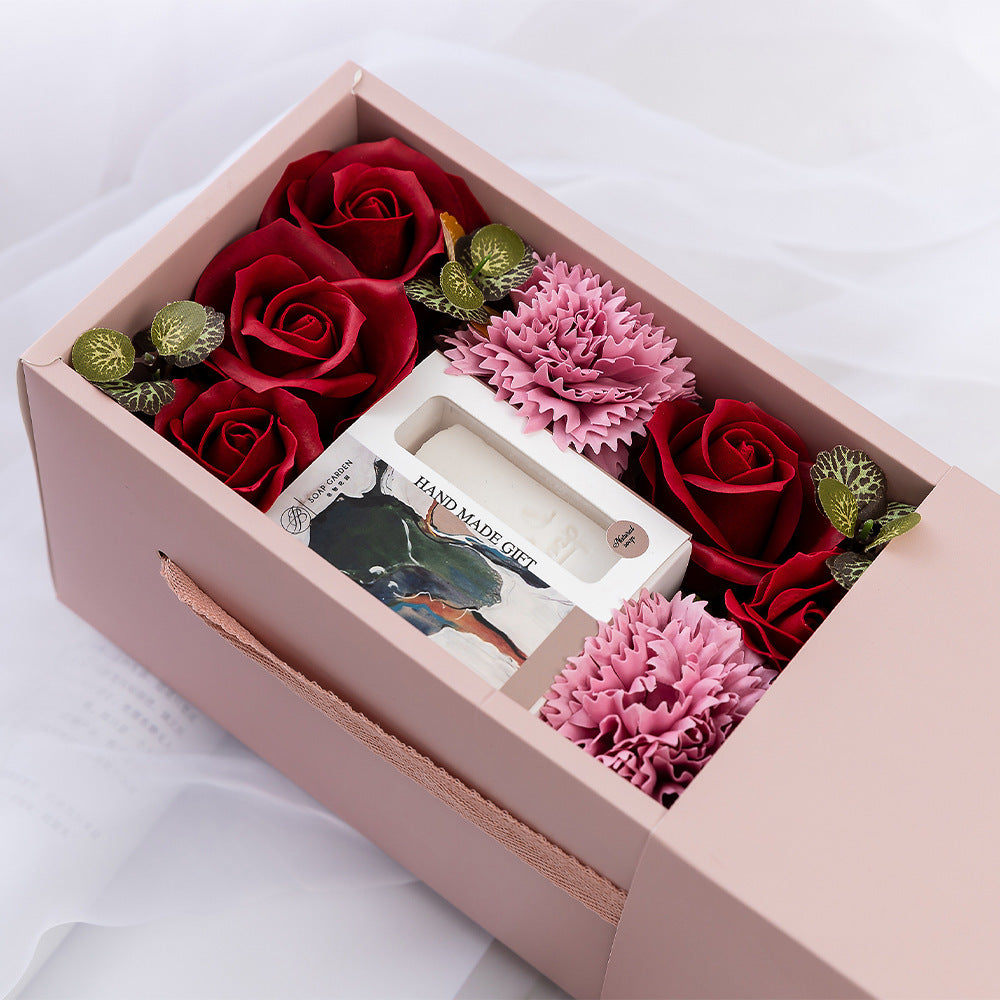 Rose Flower Soap Flower Gift Box Valentine's Day Gift Handmade Soap Hand Bouquet Flower Box