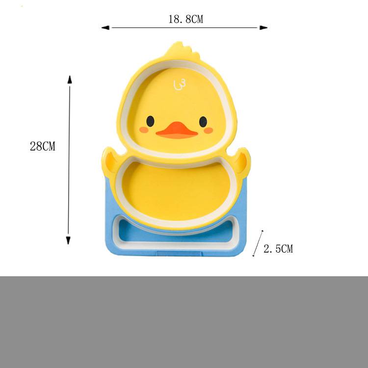 Bamboo Fiber Children's Tableware Little Yellow Duck Set - Minihomy