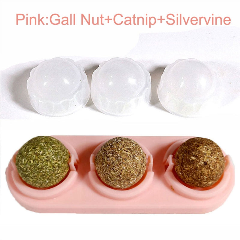 3pcs/lot Self-adhesive Rotated Catnip Lick Ball - Minihomy