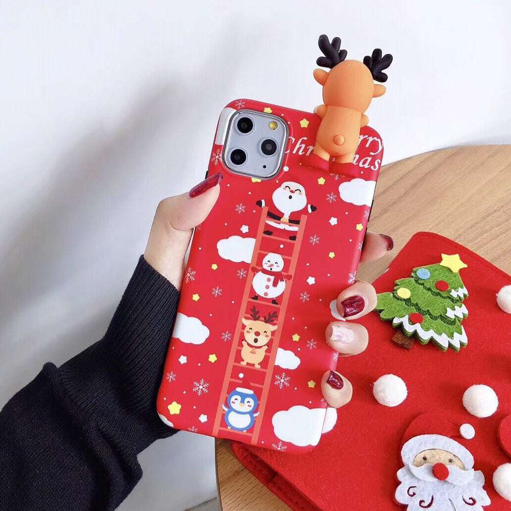 Cute 3D Cartoon Christmas Phone Case - Minihomy