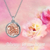 Sterling Silver 3D Rose Flower Urn Necklace for Ashes Cremation Jewelry Engraved Forever In My Heart