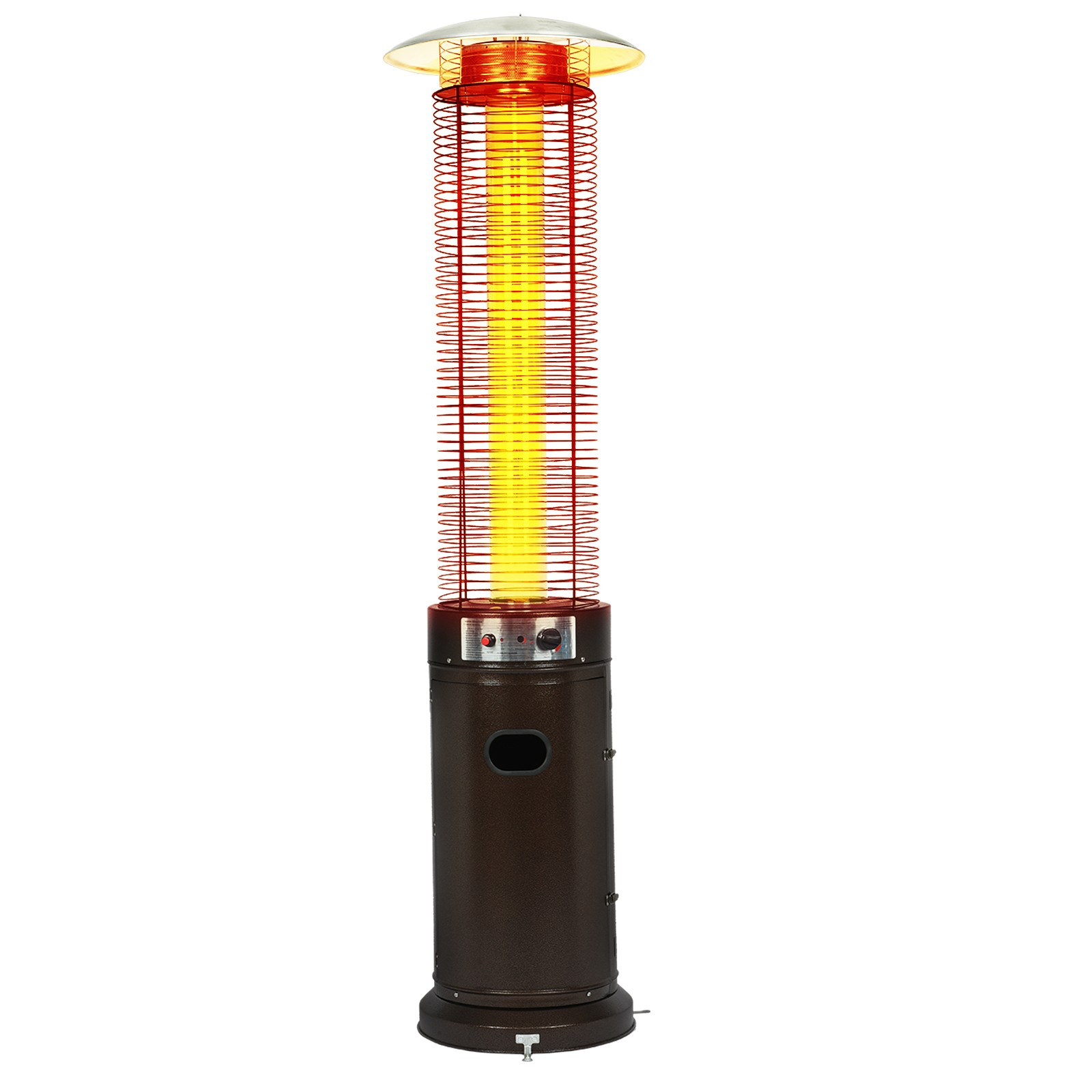 Patio Heater 42,000 BTU Pyrami-d Flame Outdoor Heater Propane Heater With Wheel - Minihomy