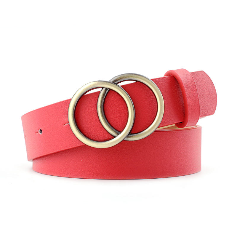 Cross-border Round Buckle Belt Women - Minihomy