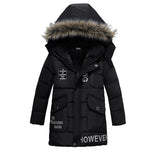 Boys Large Fur Collar Padded Warm Cotton Jacket - Minihomy