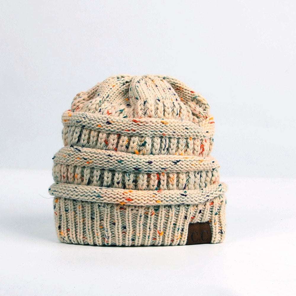 Knitted Ponytail Wool Hat for women - Minihomy