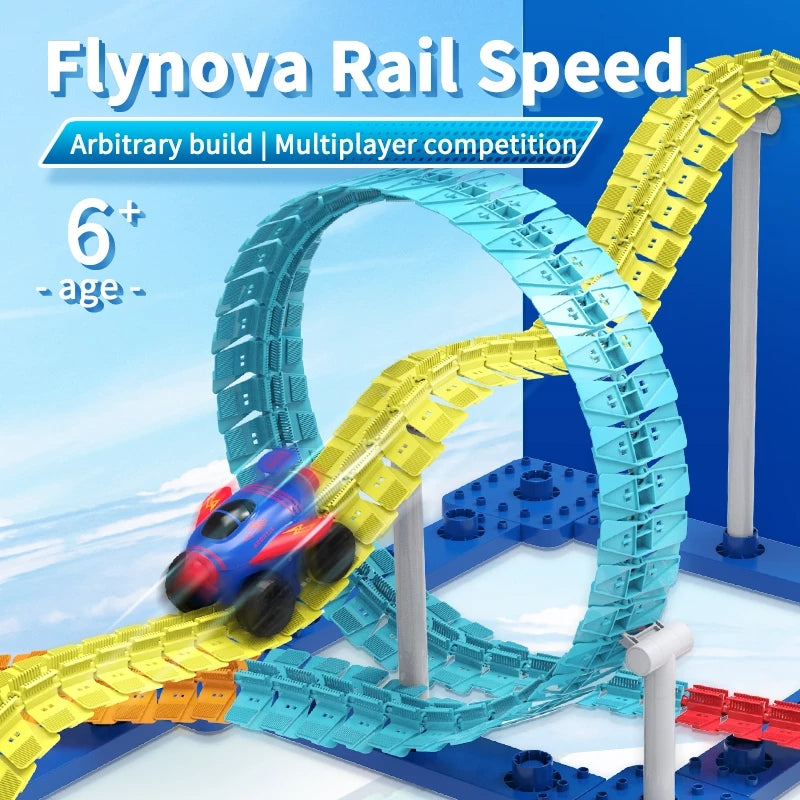 Racing Car Set Most Flexible Track Play Set With LED Light Railway Assemble Track Gift For Kids Boys - Minihomy