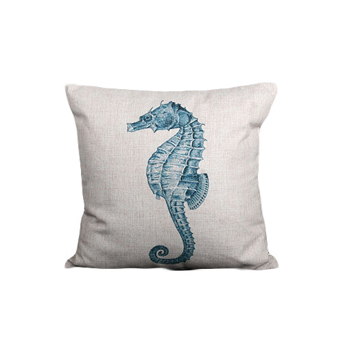 Blue Mediterranean Ocean Style Pillowcase Shell Starfish Coral Cushion - Minihomy