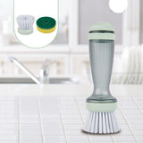 Pot Brush Dish Brush Dish Scrub Brush With Soap Dispenser For Dishes Kitchen Sink Pot Pan Scrubbing 1 Brush 2 Refills