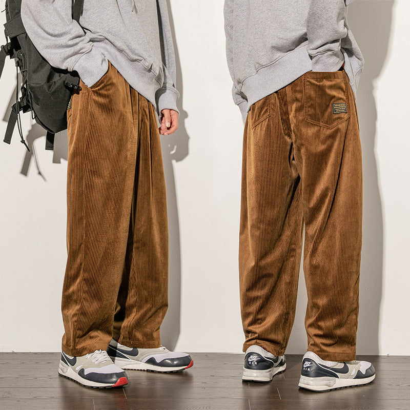 Corduroy Men's Pants Trendy Men's Wide-leg Pants Trousers - Minihomy