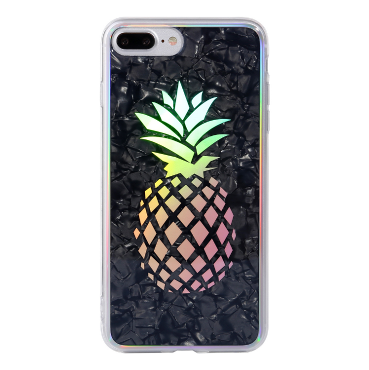 Glitter Laser Case For iPhone 7 8 Plus Flamingo Pineapple Phone Cases For iPhone X 7 6 6S Plus Hard PC Back Cover - Minihomy