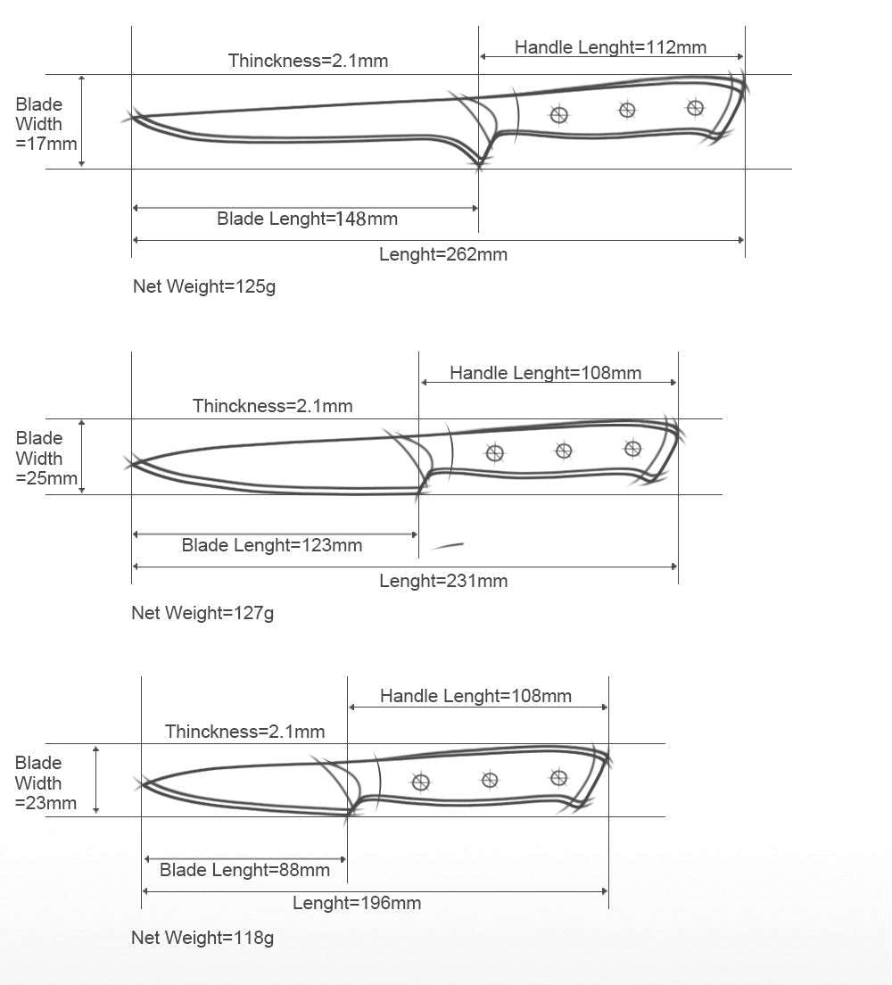 Fishbone Damascus Chef's Knife for Deboning - Minihomy