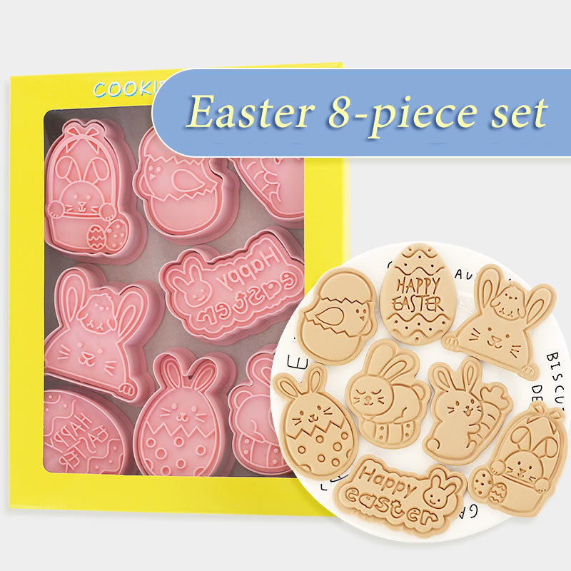 Easter Cookie Mold Cartoon Bunny Easter Egg Cookie Press - Minihomy