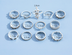 Flower Love Geometric Ring Joint Ring Thirteen Piece Set - Minihomy