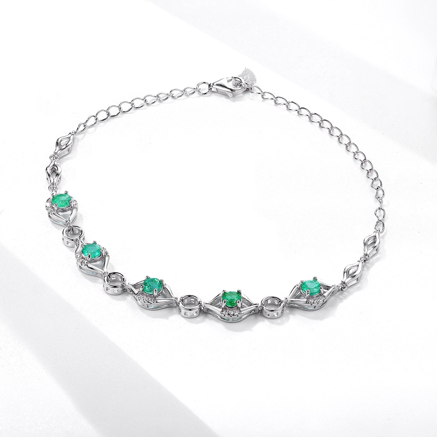 Natural Emerald Bracelet Female S925 Silver Set Gem Jewelry - Minihomy