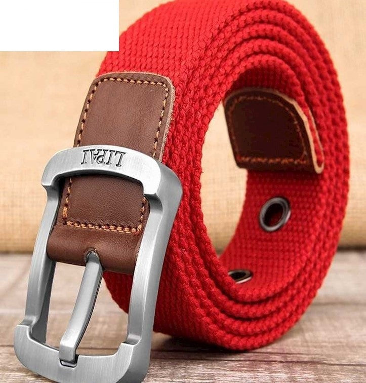 Men's Canvas Work Belt Labor Insurance Pin Buckle Belt - Minihomy