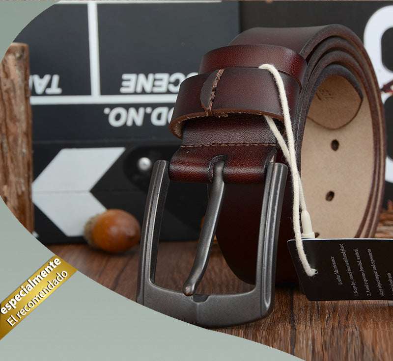 Dynamic buckle leather belt - Minihomy