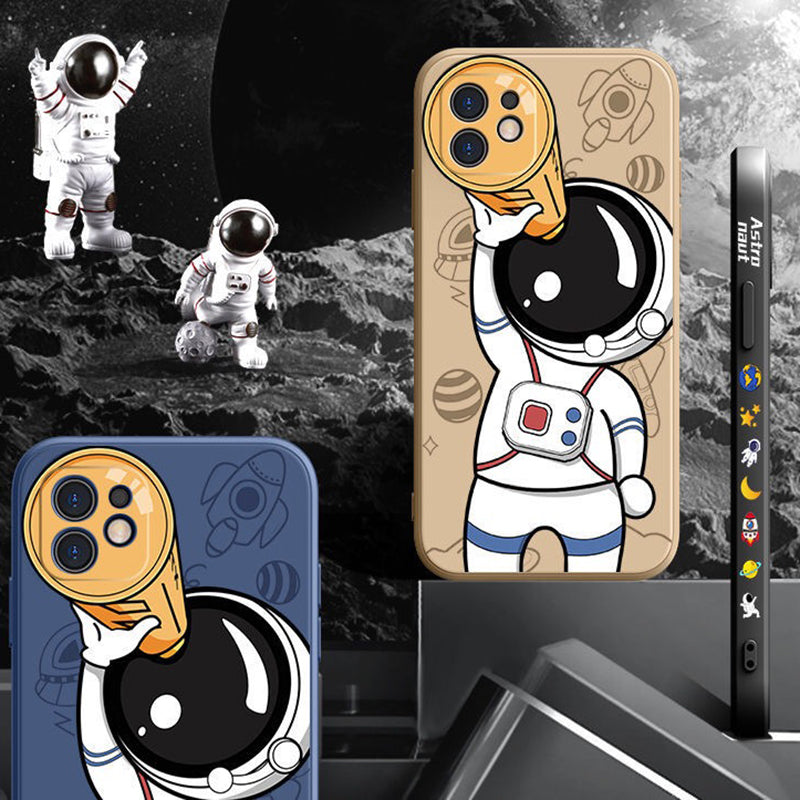 Cartoon Astronaut Creative Planet Silicone Phone Case - Minihomy