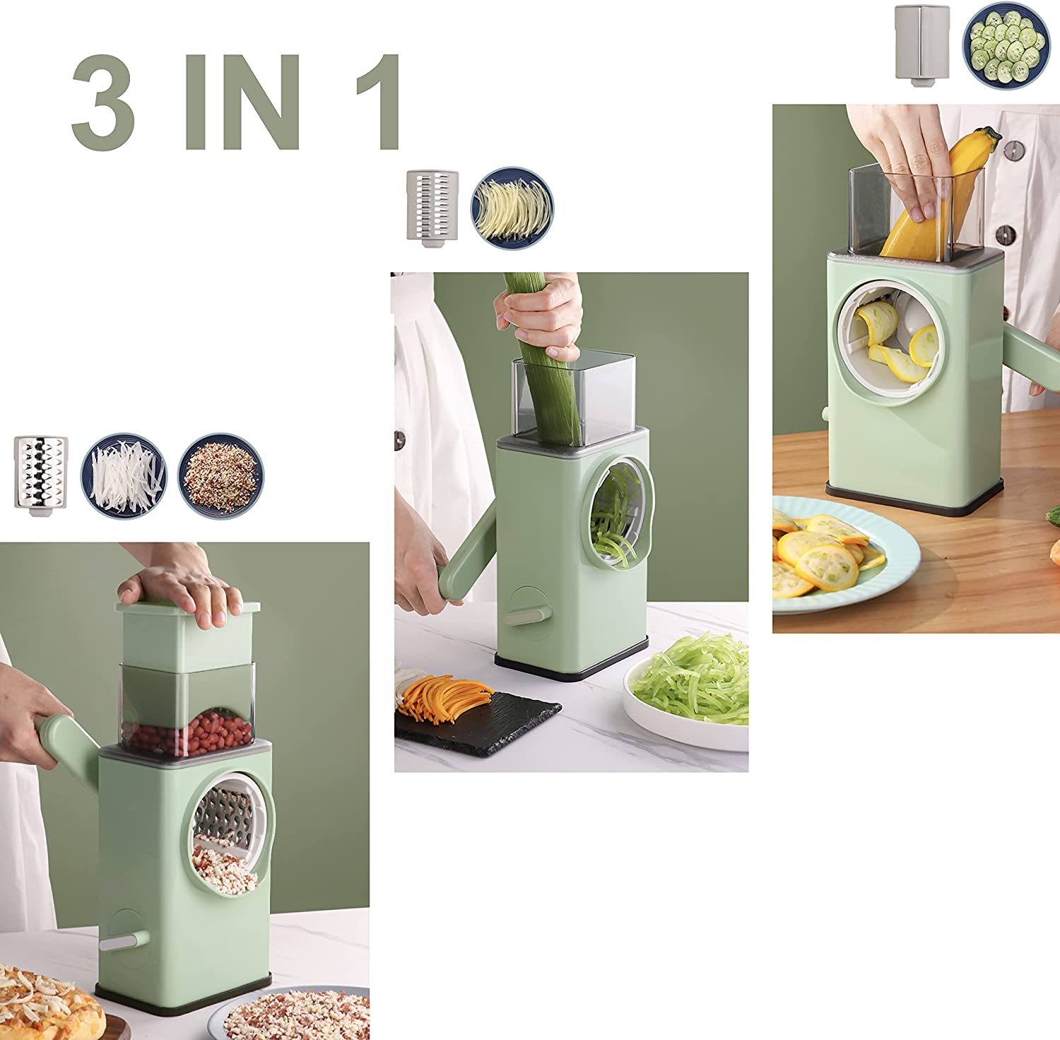 Multifunctional Drum Vegetable Slicer Spiralizer Cutter Salad Maker Kitchen Tool - Minihomy