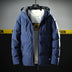 Men's Hooded Thick Solid Color Slim Casual Cotton Coat - Minihomy