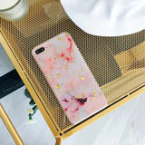 Simple Platinum Marble Soft  Phone Case 6 7 8 Plus Protective Cover - Minihomy