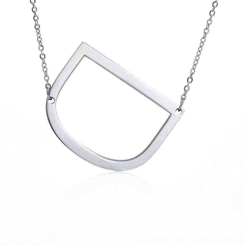 Fabulous Rose Gold Plated Stainless Steel Initial Letter Pendant Necklace - Minihomy