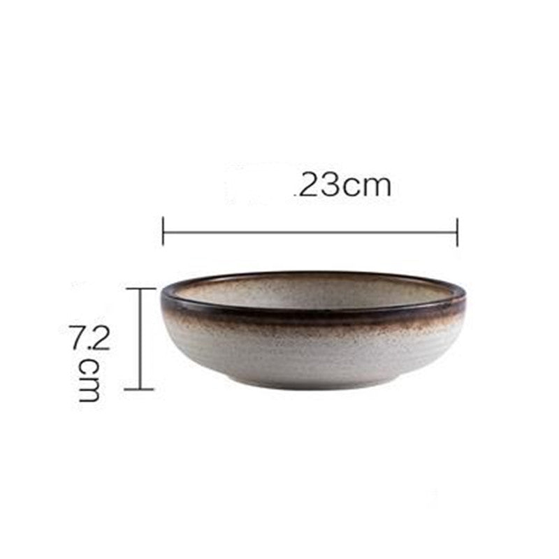 1PC Japanese Style Ceramic Thickened Large Shallow Soup - Minihomy