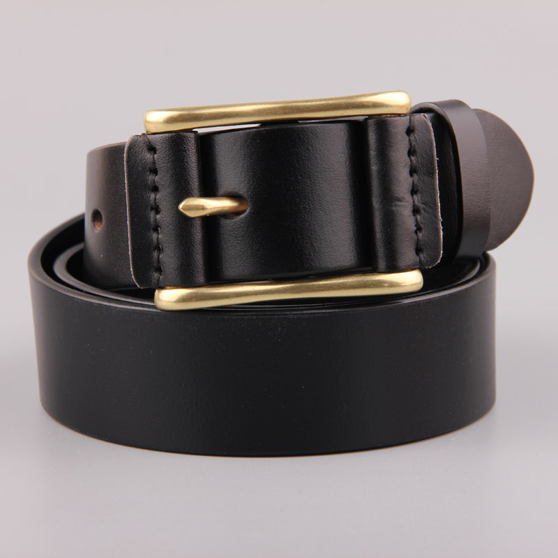 Men's Brass Buckle Denim Belt - Casual & Stylish - Minihomy