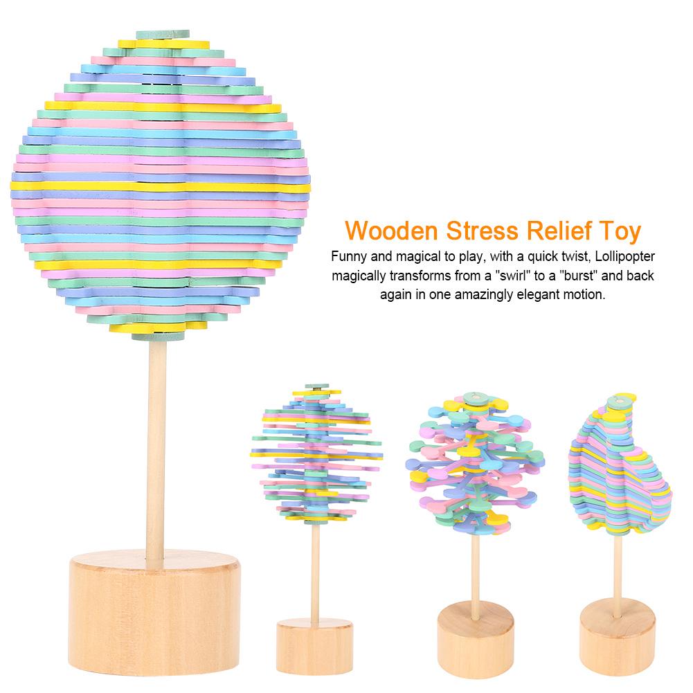 Solid Wooden Rotating Lollipop Fischer Series Creative Ornaments Decompression Toys Decompression Artifact Gyro - Minihomy