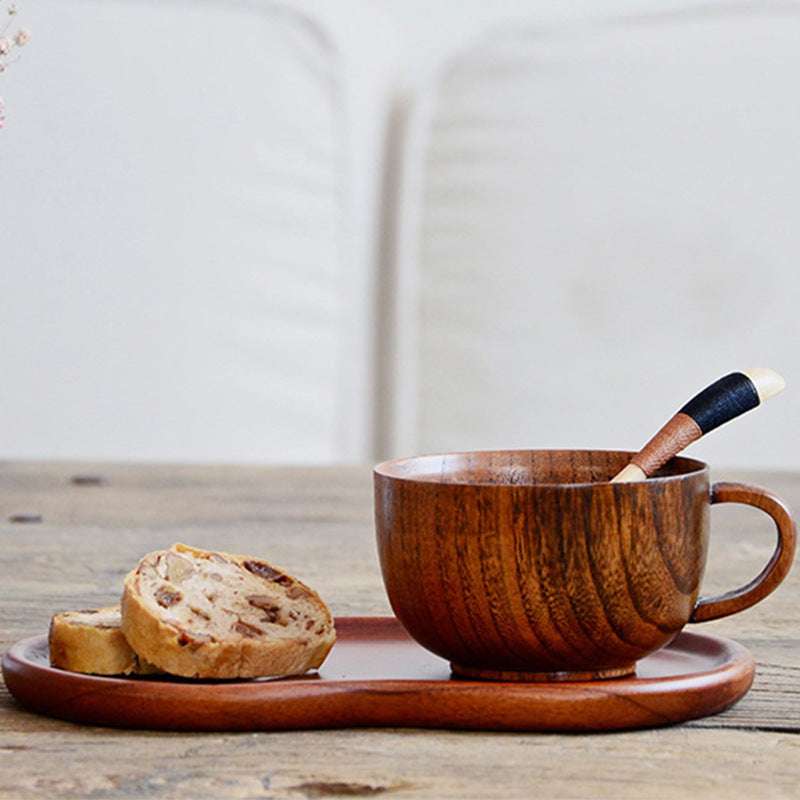 Handle coffee wooden cup whole wood cup - Minihomy