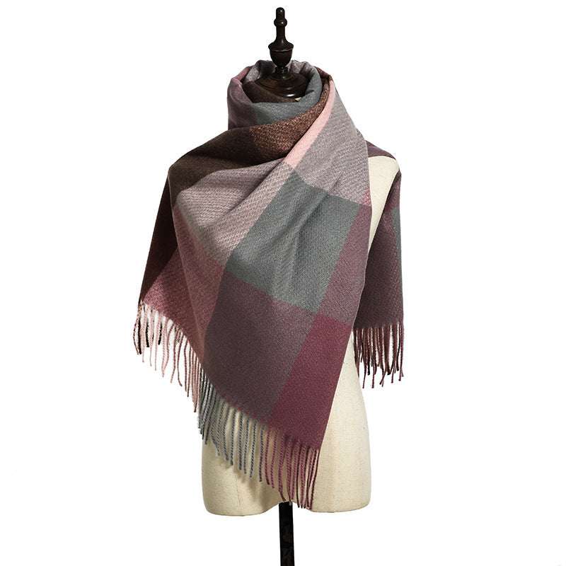 Cashmere Tassel Thickened Cold And Warm Scarf - Minihomy