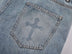 High Street Retro Cross Graffiti Loose Straight Jeans - Minihomy