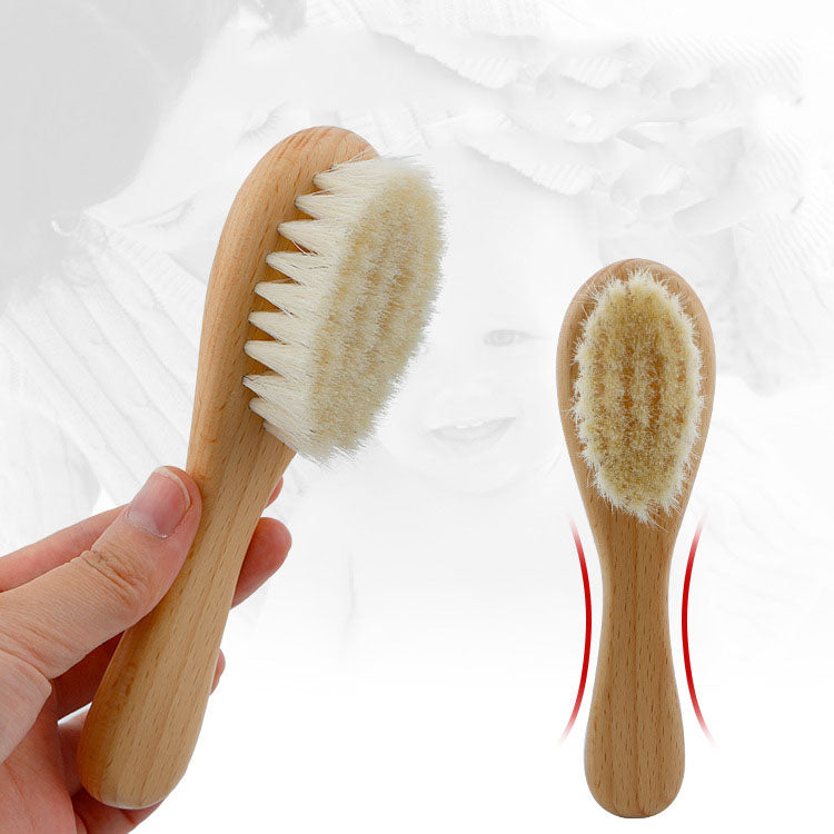 Baby Wool Brush Set Scrubbing Brush Shower Comb - Minihomy