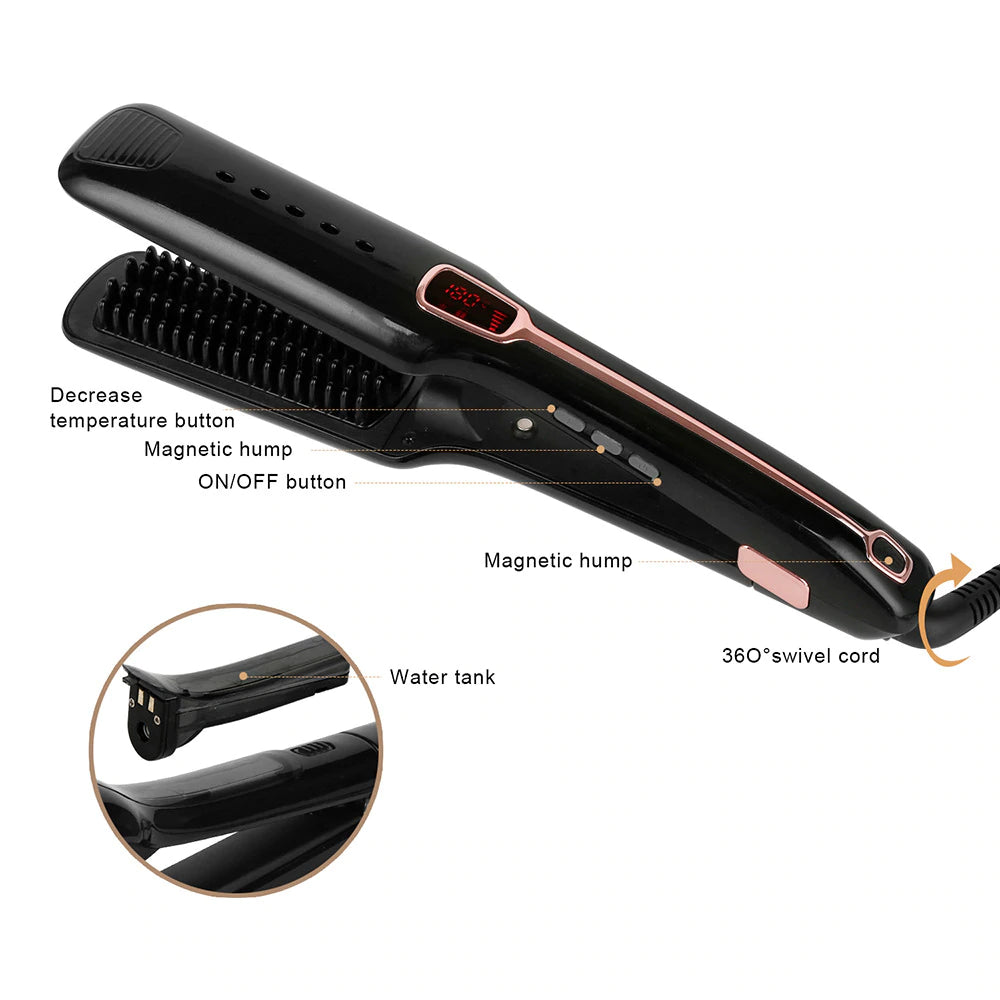 Hair Straightener Multifunctional Steam Spray Straightening Comb Hair Care Tool - Minihomy