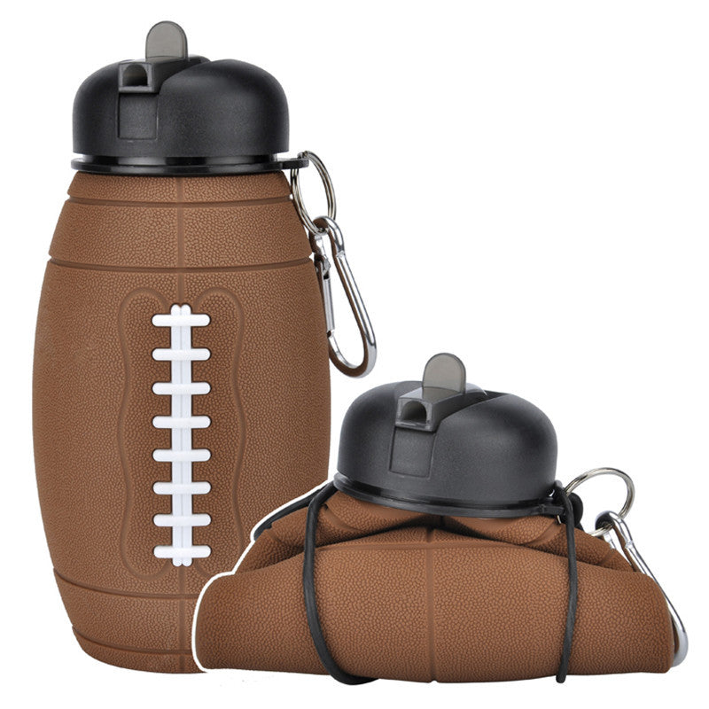 Outdoor Collapsible Sports Water Bottle Reusable Leak-proof Portable Football Water Bottle For All Sports - Minihomy