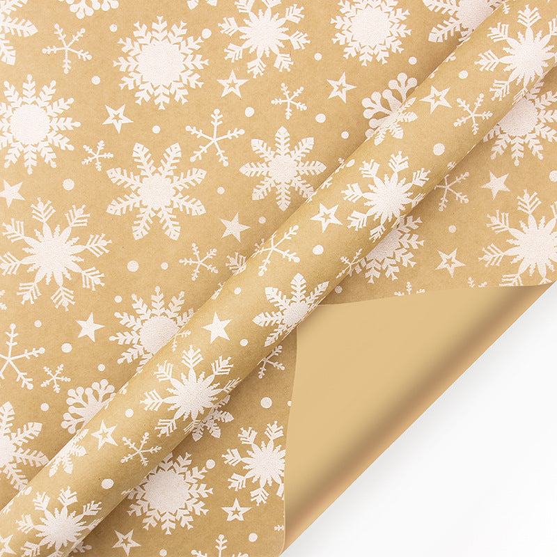 Kraft Paper Retro Christmas Tree Snowflake Gift Wrapping Paper - Minihomy