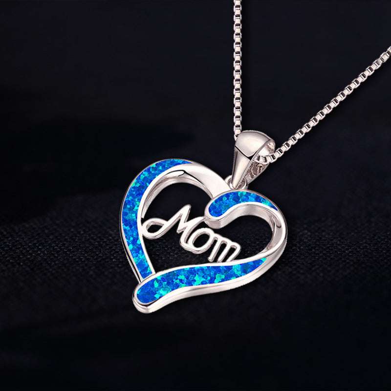 Love-shaped MOM Letter Pendant Necklace Mother's Day Gift Jewelry - Minihomy