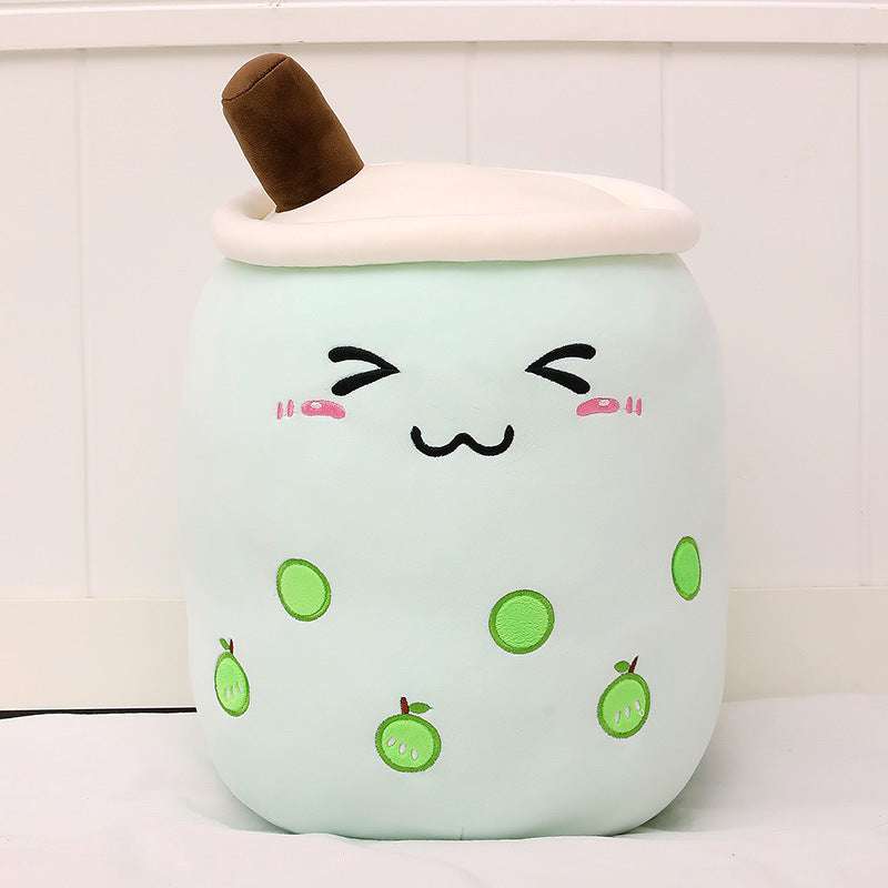 Cute Fruit Drink Plush Stuffed Soft Strawberry Milk Boba Tea Plush - Minihomy