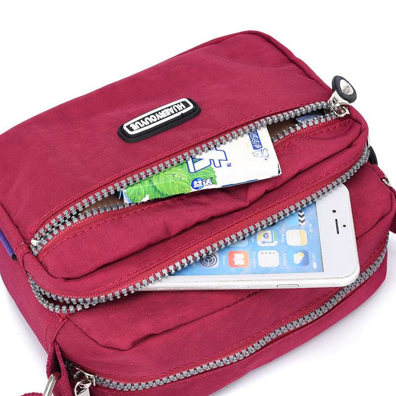 Messenger Bag Small Square Simple And Versatile Nylon Multi Compartment - Minihomy