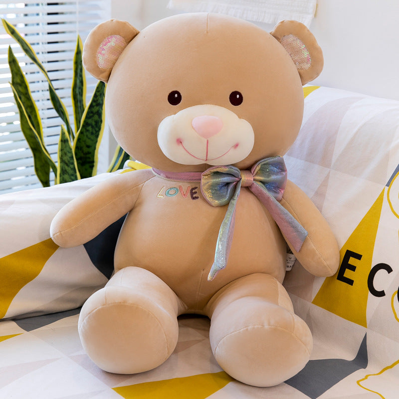 Cartoon Bow Big Bear Plush Toy - Minihomy