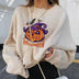 Christmas Pumpkin Print Round Neck Long Sleeve - Minihomy