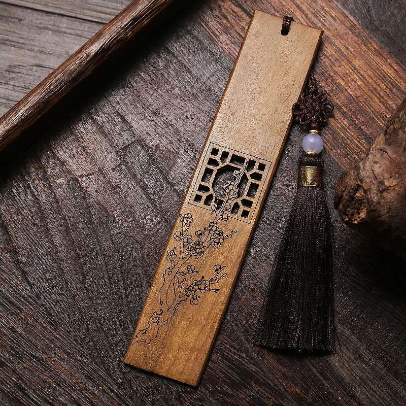 Mahogany Ebony Hollow Nanmu Bookmark Set Chinese Style Crafts - Minihomy