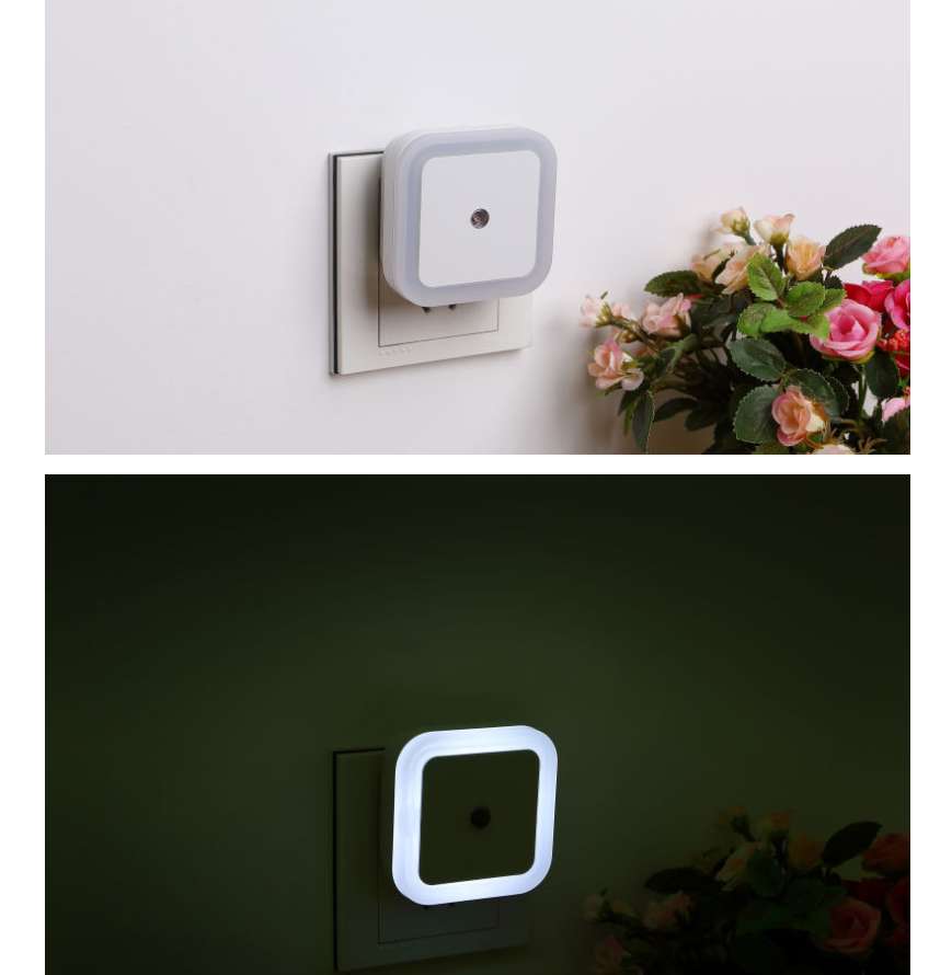 Intelligent LED sensor light Four square halo night light Creative gift plug-in energy-saving human body night light - Minihomy