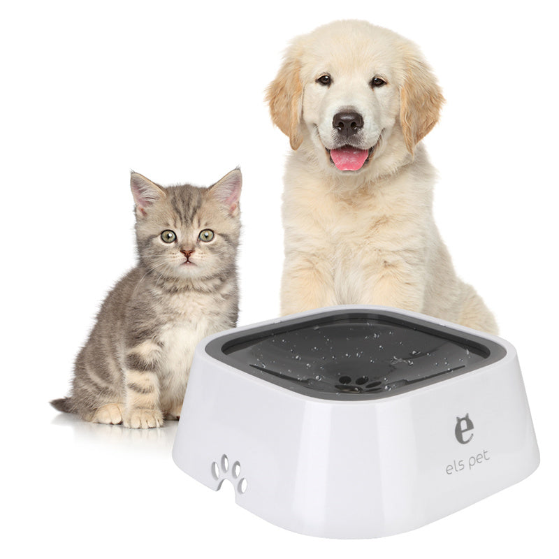 Cat Dog Water Bowl Carried Floating Anti-Overflow Slow Water Feeder Dispenser - Minihomy