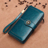 Hollow Women Clutch Leather Female Long Wallet - Minihomy