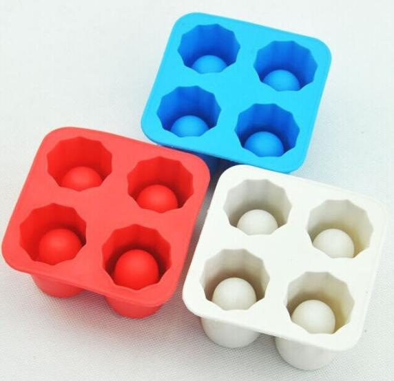 Silicone Ice Maker Mould Bar Party Drink Ice Tray Cool Shape Ice Cube Freeze Mold 4-Cup Ice Mold Cup