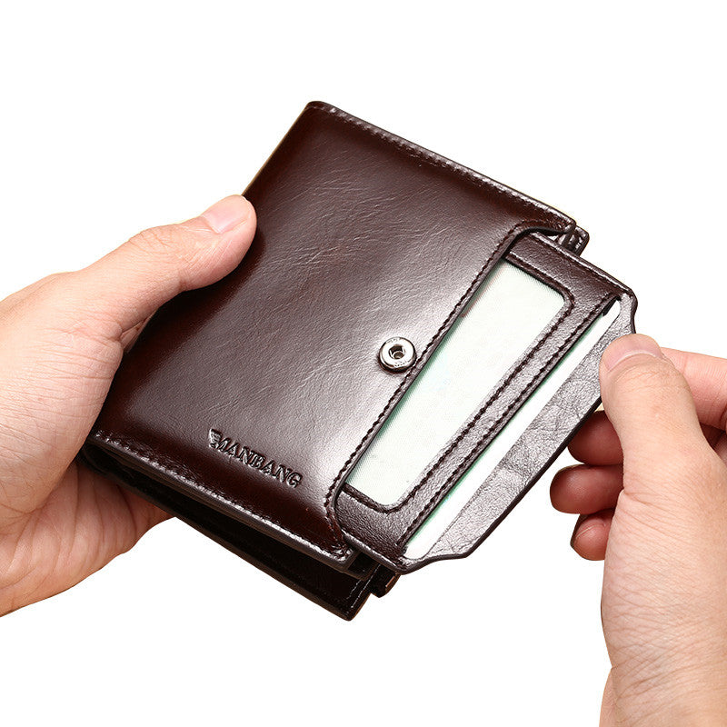 Men's leather wallet card holder - Minihomy