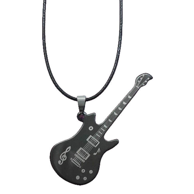 Stainless Steel Guitar Pendant Personality Couple Gift Jewelry